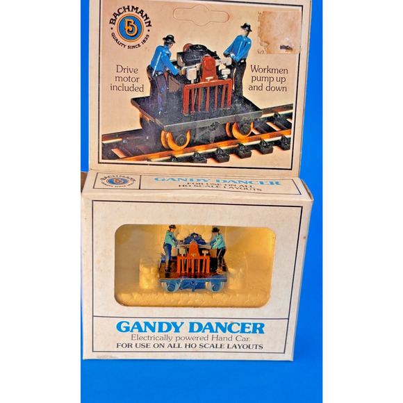 Bachmann HO Scale Powered Gandy Dancer Handcar No. 46-1202 Original Box - Picture 10 of 11